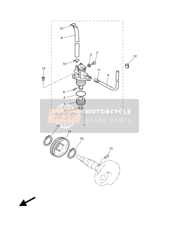 Yamaha CW50RS BOOSTER NG 2004 La pompe à huile pour un 2004 Yamaha CW50RS BOOSTER NG